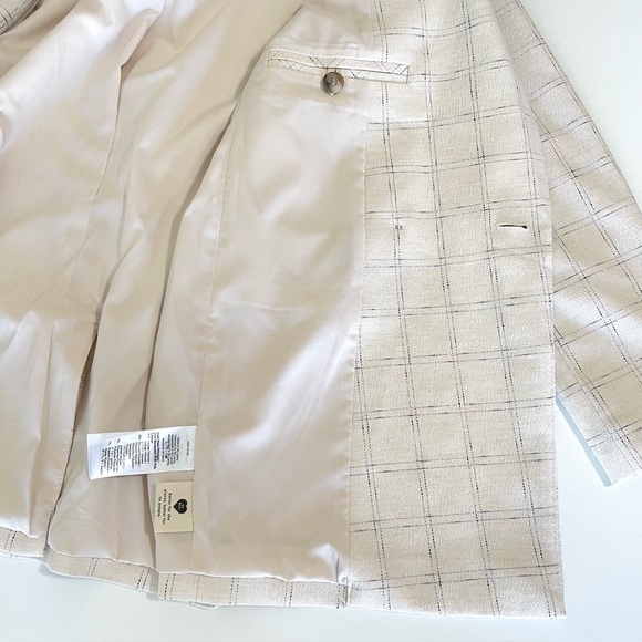 NEW Madewell Caldwell Double Breasted Blazer Ghent Plaid Windowpane Ivory XS - Picture 14 of 16